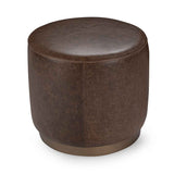 Clair Cocoa Brown Round Ottoman by Classic Home at Eve Furniture