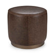 Clair Cocoa Brown Round Ottoman by Classic Home at Eve Furniture