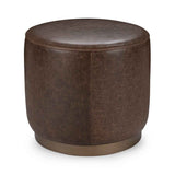 Clair Cocoa Brown Round Ottoman by Classic Home at Eve Furniture
