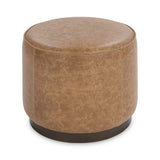 Clair Sedona Brown 20" Round Ottoman by Classic Home at Eve Furniture