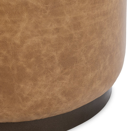Clair Sedona Brown 20" Round Ottoman by Classic Home at Eve Furniture
