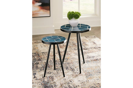 Clairbelle Teal Accent Table by Ashley at Eve Furniture