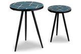 Clairbelle Teal Accent Table by Ashley at Eve Furniture