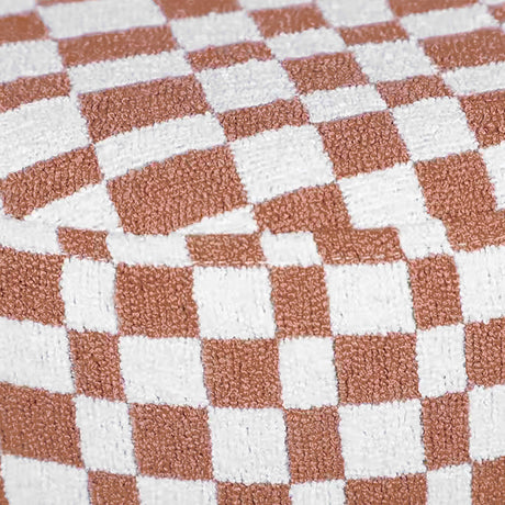 Claire Brown Checkered Boucle Stool by TOV Furniture at Eve Furniture