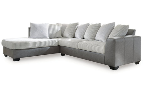 Clairette Court Alloy 2-Piece Left Arm Facing (LAF) Chaise Sectional by Ashley at Eve Furniture