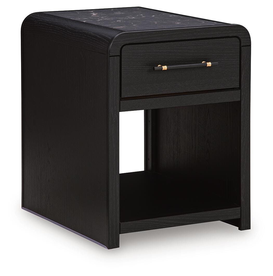 Clanden Black Rectangular End Table by Ashley at Eve Furniture