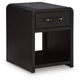 Clanden Black Rectangular End Table by Ashley at Eve Furniture