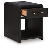 Clanden Black Rectangular End Table by Ashley at Eve Furniture
