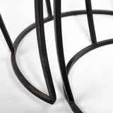 Clapp IV (Set of 2) 20L x 20W Brown Round Wood Top W/ Black Iron Frame Nesting Accent Tables by Mercana at Eve Furniture