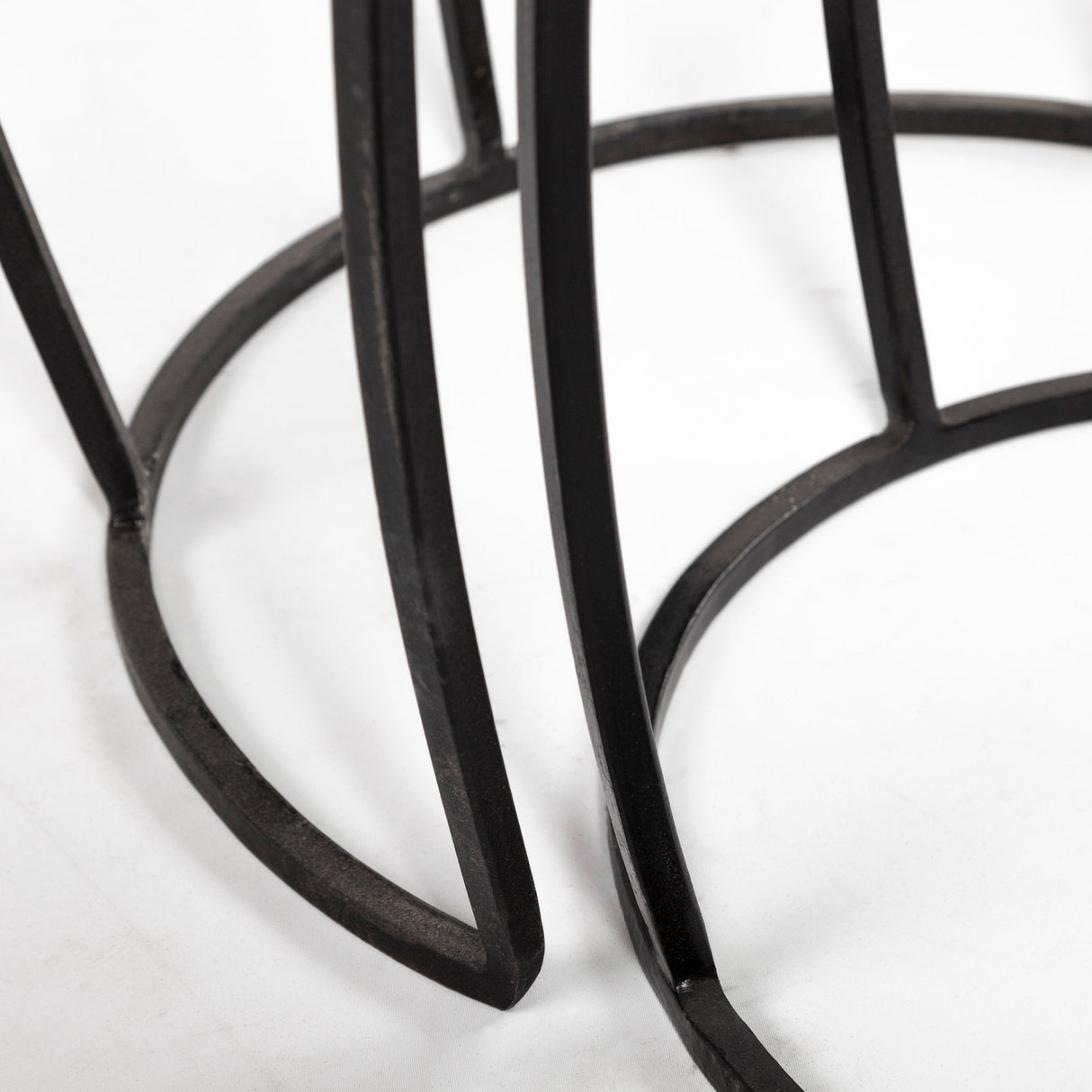 Clapp IV (Set of 2) Brown Round Wood Top W/ Black Iron Frame Nesting Accent Tables by Mercana at Eve Furniture