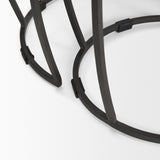 Clapp Round Light Brown W/ White Wash Wood and Silver Metal Nesting Accent Tables (Set of 2) by Mercana at Eve Furniture