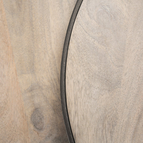 Clapp Round Light Brown W/ White Wash Wood and Silver Metal Nesting Accent Tables (Set of 2) by Mercana at Eve Furniture
