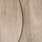 Clapp Round Light Brown W/ White Wash Wood and Silver Metal Nesting Coffee Tables (Set of 2) by Mercana at Eve Furniture