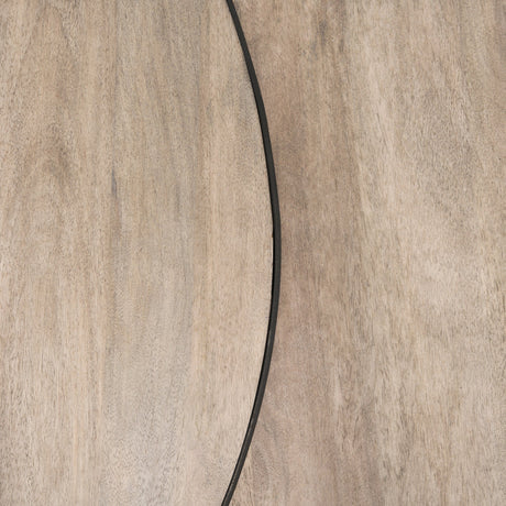 Clapp Round Light Brown W/ White Wash Wood and Silver Metal Nesting Coffee Tables (Set of 2) by Mercana at Eve Furniture