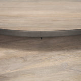 Clapp Round Light Brown W/ White Wash Wood and Silver Metal Nesting Coffee Tables (Set of 2) by Mercana at Eve Furniture