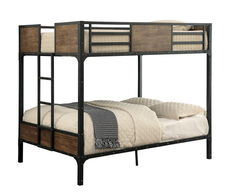 Clapton Black Full/Full Bunk Bed by Furniture of America at Eve Furniture