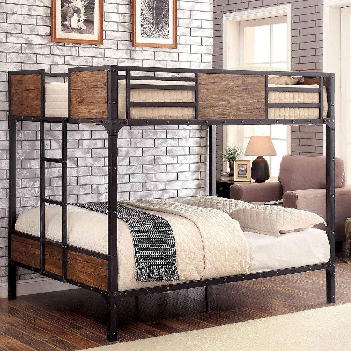 Clapton Black Full/Full Bunk Bed by Furniture of America at Eve Furniture