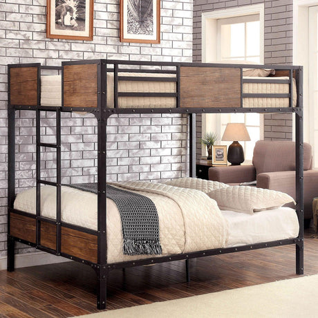 Clapton Black Full/Full Bunk Bed by Furniture of America at Eve Furniture