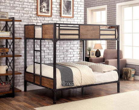 Clapton Black Full/Full Bunk Bed by Furniture of America at Eve Furniture