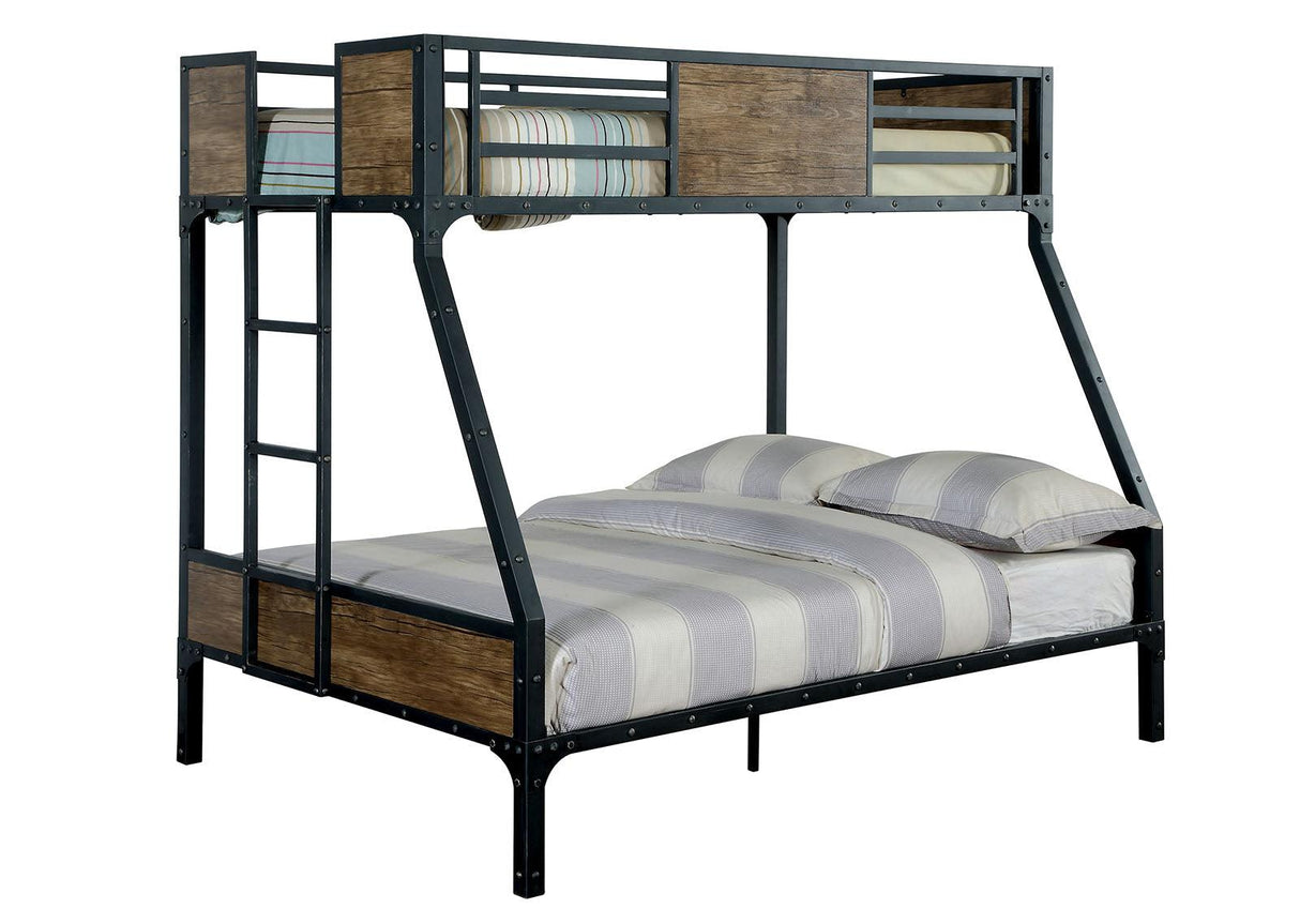 Clapton Black Twin/Full Bunk Bed by Furniture of America at Eve Furniture