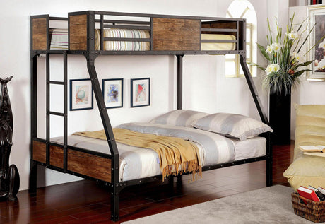 Clapton Black Twin/Full Bunk Bed by Furniture of America at Eve Furniture