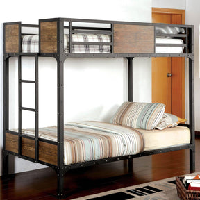 Clapton Black Twin/Twin Bunk Bed by Furniture of America at Eve Furniture