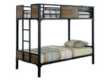 Clapton Black Twin/Twin Bunk Bed by Furniture of America at Eve Furniture