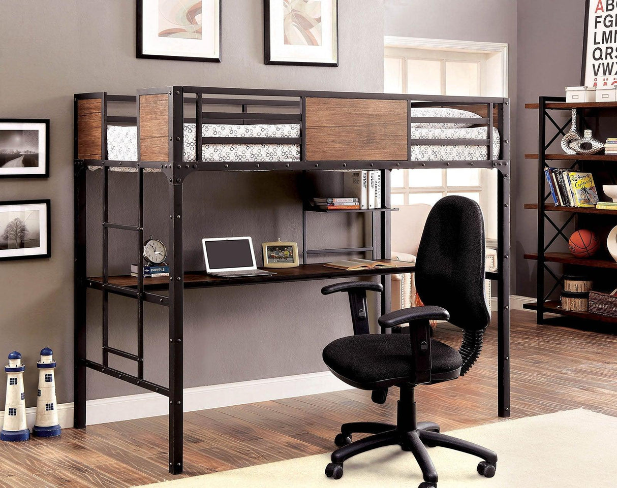 Clapton Black Twin/Workstation by Furniture of America at Eve Furniture