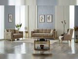 Clara 3-pieces (Sofa & Loveseat & Chair) Livingroom Set in Beige