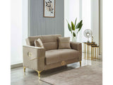Clara Beige Convertible Loveseat by Furnia at Eve Furniture