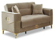 Clara Beige Convertible Loveseat by Furnia at Eve Furniture