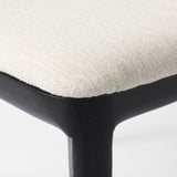 Clara Black Beech Wood W/ Cream Fabric Seat and Cane Back Armless Dining Chair, Set of 2 by Mercana at Eve Furniture
