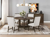 Clara Brown and Beige Round Dining Room Set by Homelegance at Eve Furniture