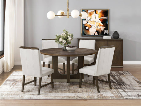 Clara Brown and Beige Wide Dining Chair (Set of 2) by Homelegance at Eve Furniture