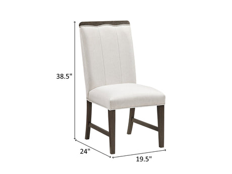 Clara Brown and Beige Wide Dining Chair (Set of 2) by Homelegance at Eve Furniture