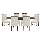 Clara Brown & Beige 85" Rectangular Dining Room Set by Homelegance at Eve Furniture