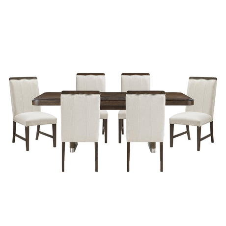 Clara Brown & Beige 85" Rectangular Dining Room Set by Homelegance at Eve Furniture