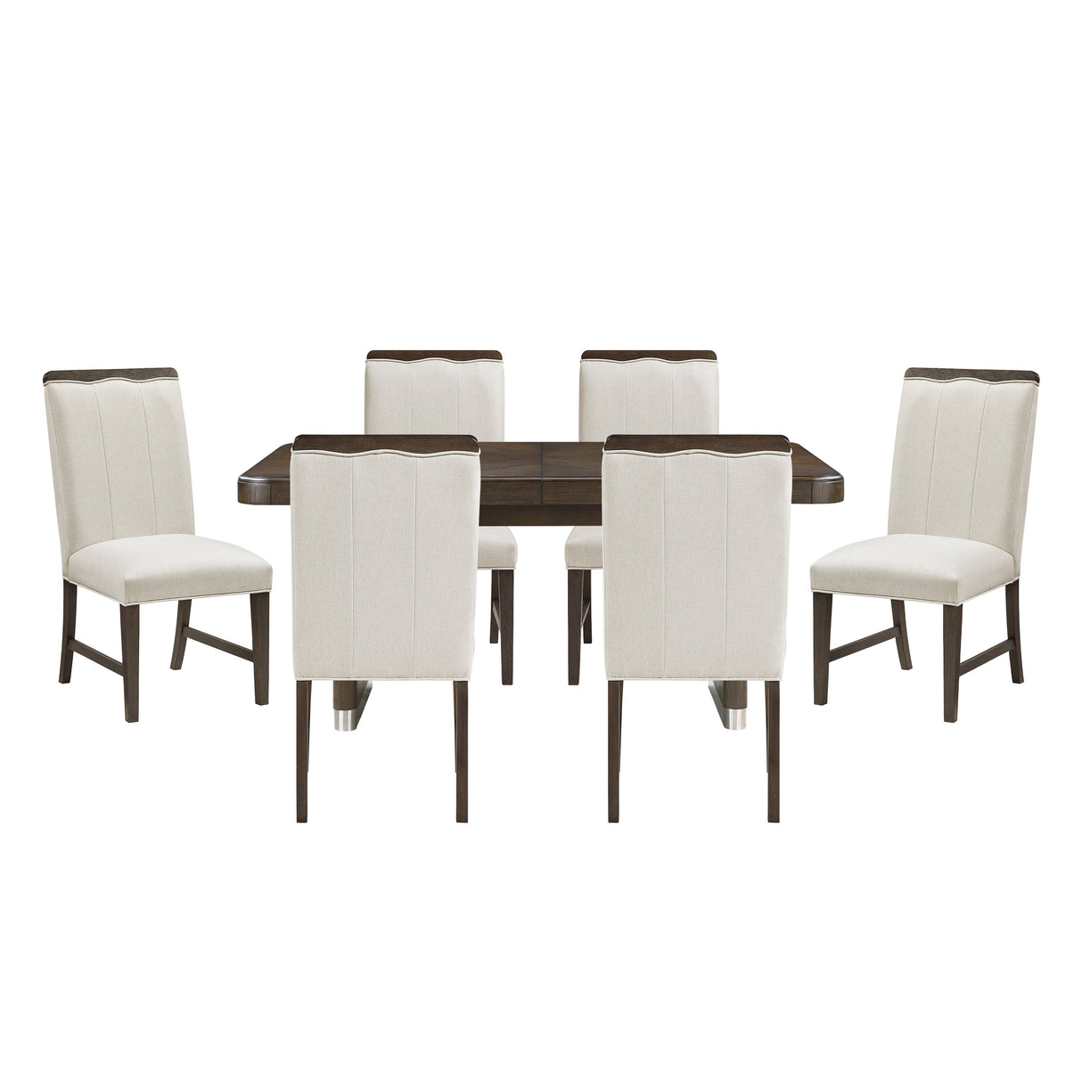 Clara Brown & Beige 85" Rectangular Dining Room Set by Homelegance at Eve Furniture