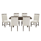 Clara Brown & Beige 85" Rectangular Dining Room Set by Homelegance at Eve Furniture