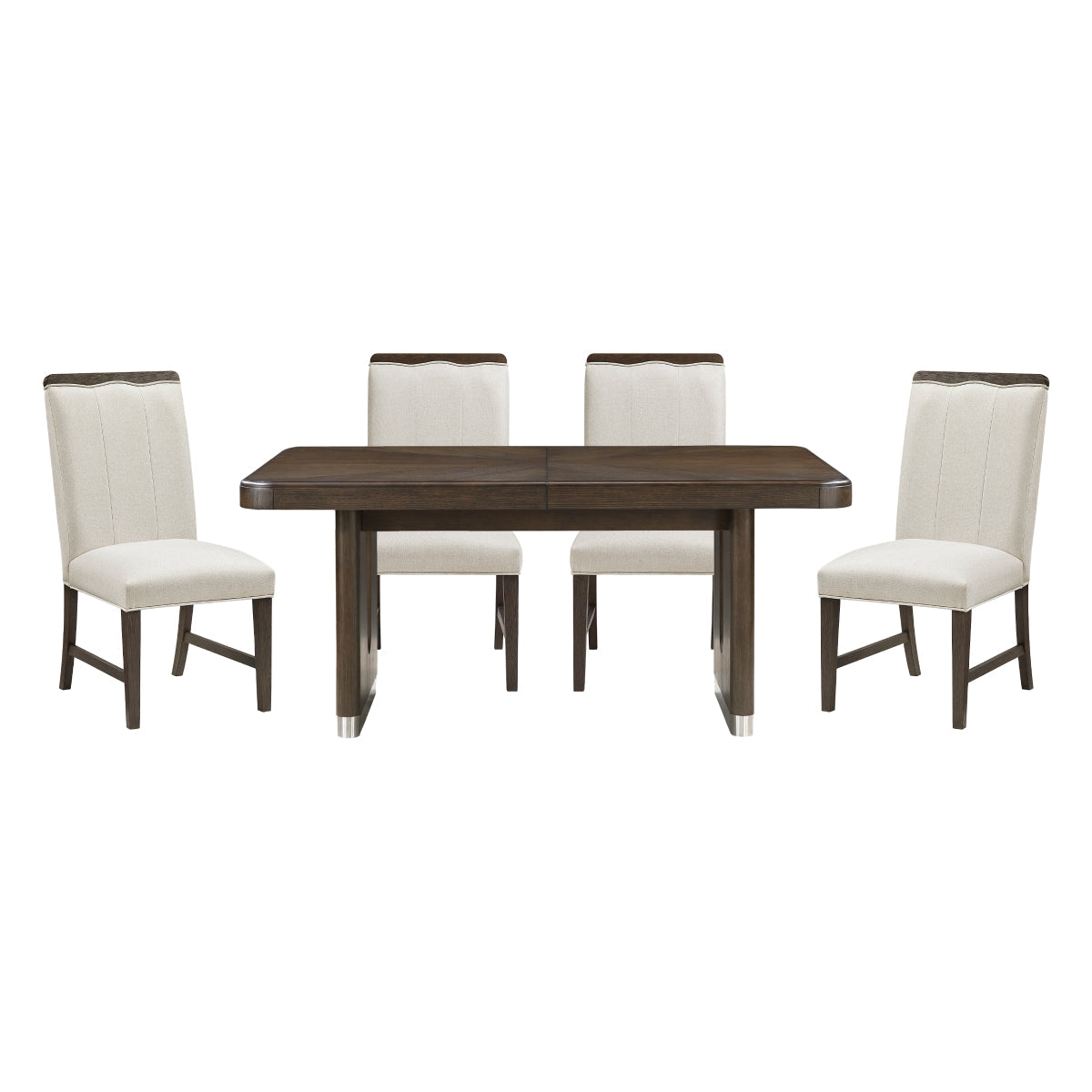 Clara Brown & Beige 85" Rectangular Dining Room Set by Homelegance at Eve Furniture