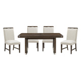 Clara Brown & Beige 85" Rectangular Dining Room Set by Homelegance at Eve Furniture