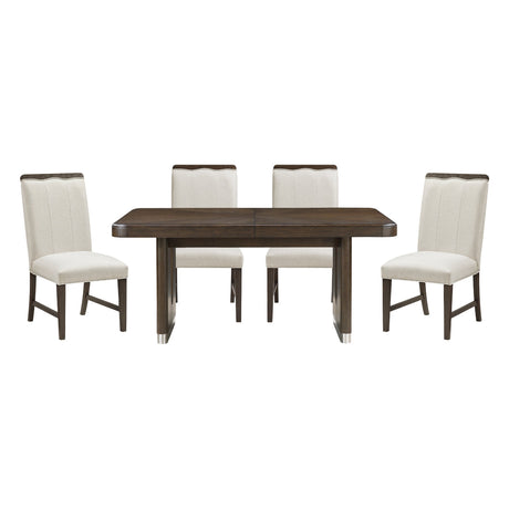 Clara Brown & Beige 85" Rectangular Dining Room Set by Homelegance at Eve Furniture