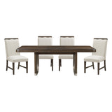 Clara Brown & Beige 85" Rectangular Dining Room Set by Homelegance at Eve Furniture