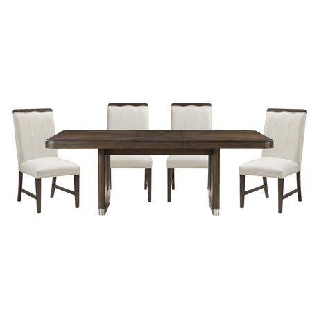 Clara Brown & Beige 85" Rectangular Dining Room Set by Homelegance at Eve Furniture