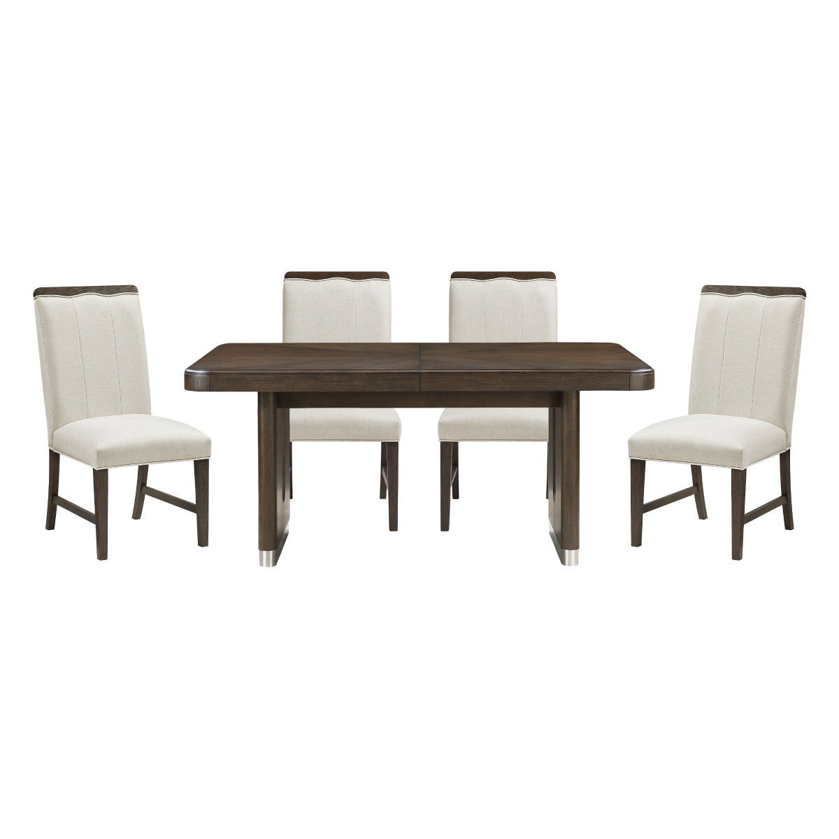 Clara Brown & Beige 85" Rectangular Dining Room Set by Homelegance at Eve Furniture