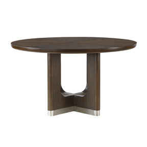Clara Brown/Beige Round Dining Room Set by Homelegance at Eve Furniture