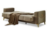 Clara Convertible Sofa in Beige by Furnia at Eve Furniture