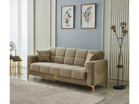 Clara Convertible Sofa in Beige by Furnia at Eve Furniture