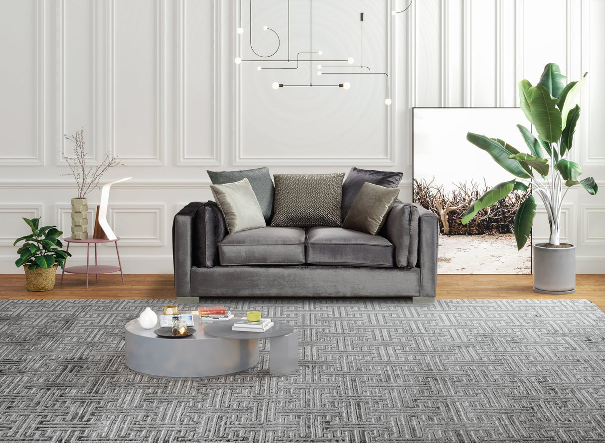 Clara Gray Velvet Sofa & Loveseat