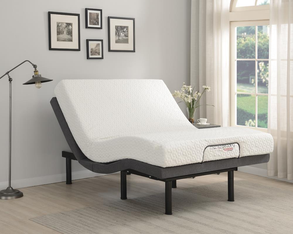 Clara Gray/Black California King Adjustable Bed Base by Coaster at Eve Furniture